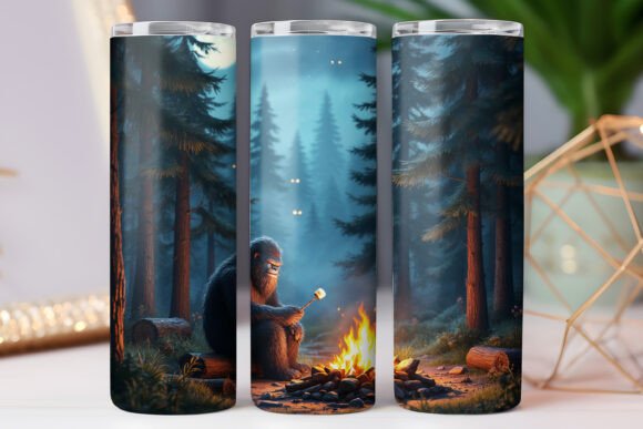 Camp Fire Bigfoot Tumbler Wrap Skinny: Graphics & Freebies