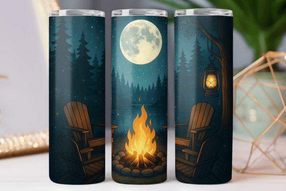 Campfire Outdoor Adventure Tumbler Wrap: Freebies & Graphics Review