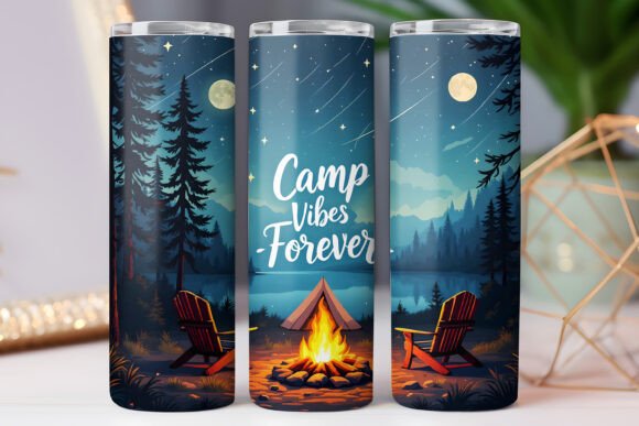 Camping Tumbler Wrap Camp Vibe Tumbler: Graphics & Freebies for Blog Design