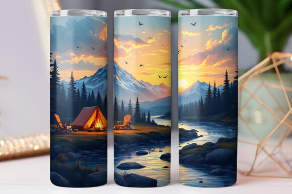 Camping Tumbler Wrap Camp View Tumbler Graphics & Freebies
