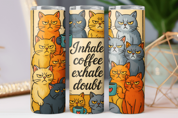 Cat Club Coffee Tumbler Wrap Graphics & Tumbler Wraps