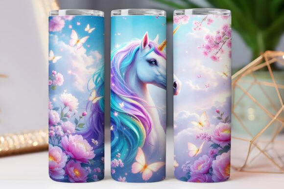 Colorful Unicorn Tumbler Wrap 20oz Jpg for Graphics