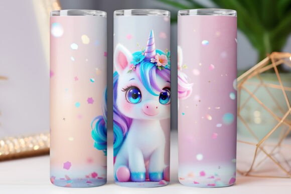 Cute Unicorn Tumbler Wrap 20oz Skinny: Free Graphics for Branding