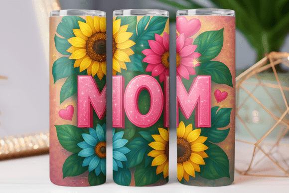 Floral Mom Tumbler Wrap Graphics and Freebies