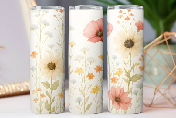 Flower Pattern Graphics for Skinny Tumbler Wraps – Freebies Review