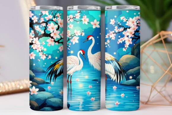Japanese Bird Tumbler Wrap Design 20oz: Free Graphics for Publishers