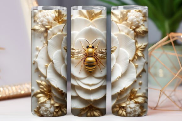 Luxury Bee Tumbler Wrap: Freebies & Graphics for Sellers