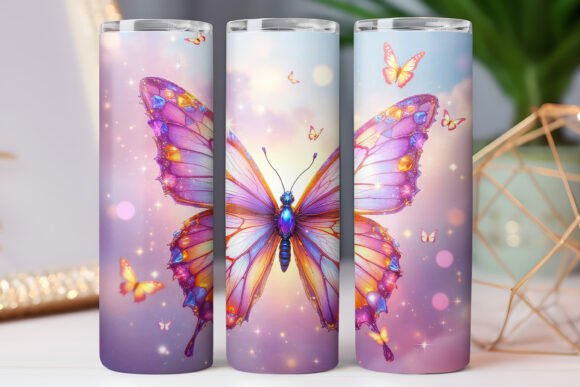 Magical Art Butterfly Tumbler Wrap 20oz Graphics Freebies