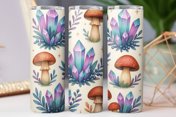 Mushroom Watercolor Pattern Tumbler Wrap Graphics Freebies Review