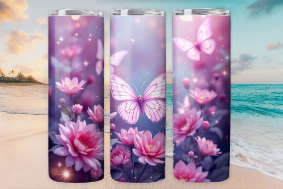 Pink Butterfly Tumbler Wrap: Graphics Freebie Review
