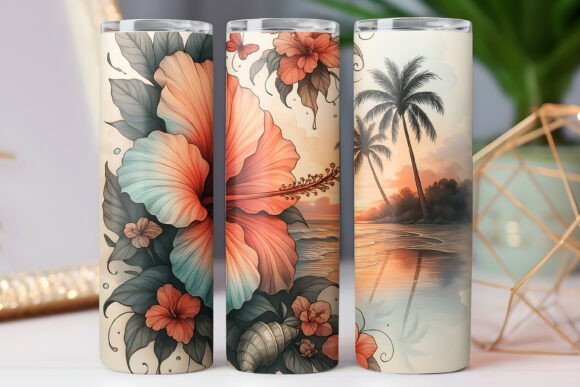 Sea Beach Flower Tumbler: Graphics & Freebies Review
