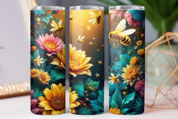 Sunflower and Bee Tumbler Wrap Design: A Brand Designer’s Review