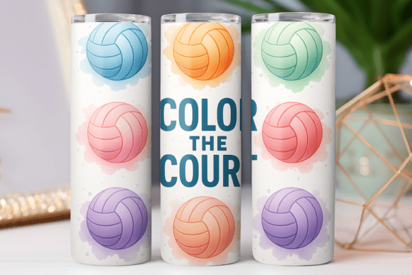 Volleyball Pattern Tumbler Wrap: Graphics & Freebies for Brands