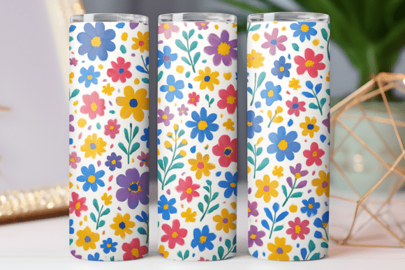 Wildflower Pattern Tumbler Wrap 20oz Jpg Graphics & Tumbler Wraps