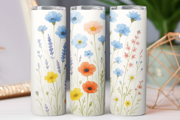 Wildflower Pattern Tumbler Wrap Skinny